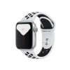 ساعت اپل واچ نایک سری 5 بدنه آلومینیوم نقره ای با بند اسپورت طوسی مشکی سایز 40 و44 میلیمتری Apple Watch Series 5 Nike+ Platinum Black