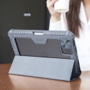 اسمارت کاور ضد ضربه نیلکین آیپد مینی 6 2021 مدل Nillkin Bumper Leather Cover Case Pro با فضای قلم و محافظ لنز خاکستری