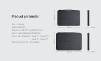 کیف لپ تاپ مک بوک 14 اینچی مدل نیلکین مدل Commuter multifunctional Laptop Sleeve سرمه ای