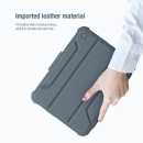 اسمارت کاور ضد ضربه نیلکین آیپد مینی 6 2021 مدل Nillkin Bumper Leather Cover Case Pro با فضای قلم و محافظ لنز خاکستری