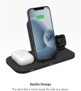شارژر وایرلس سه در 1 توربو اورجینال موفی Mophie 3 in 1 Wireless Charger Stand مشکی