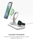 شارژر وایرلس سه در 1 توربو اورجینال موفی Mophie 3 in 1 Wireless Charger Stand سفید