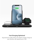 شارژر وایرلس سه در 1 توربو اورجینال موفی Mophie 3 in 1 Wireless Charger Stand مشکی
