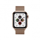 اپل واچ سری 5 بدنه استیل طلایی با بند میلانزلوپ طلایی سایز 40 میلیمتری 