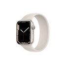 اپل واچ سری 7 سیلیکونی با بدنه آلومینیوم نقره ای و بند اسپورت سفید 41 میلی متری