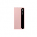 کیس اورجینال گوشی سامسونگ Galaxy S21 5G مدل S-View Cover مجهز به LED صورتی