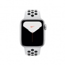 اپل واچ سری 5 بدنه آلومینیوم نقره ای با بند نایک اسپورت طوسی/ مشکی  سایز 40 میلیمتری