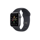 اپل واچ SE سیلیکونی با بدنه آلومینیوم خاکستری و بند اسپورت خاکستری سایز 40 میلیمتری 