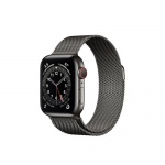 ساعت اپل واچ استیل مشکی سلولار سری 7  با بند میلانزلوپ Apple Watch Series 7 Graphite Milanese Loop Stainless Steel