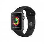 اپل واچ اسپورت سری 3 خاکستری با بند اسپورت مشکی Apple Watch Series 3 Sport Black