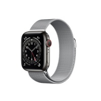ساعت اپل واچ استیل سلولار سری 6 نقره ای با بند میلانزلوپ Apple Watch Series 6 Milanese Loop Stainless Steel