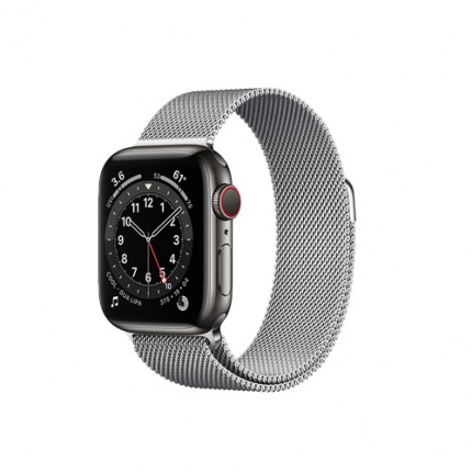 ساعت اپل واچ استیل سلولار سری 6 نقره ای با بند میلانزلوپ Apple Watch Series 6 Milanese Loop Stainless Steel 40 میلیمتری 
